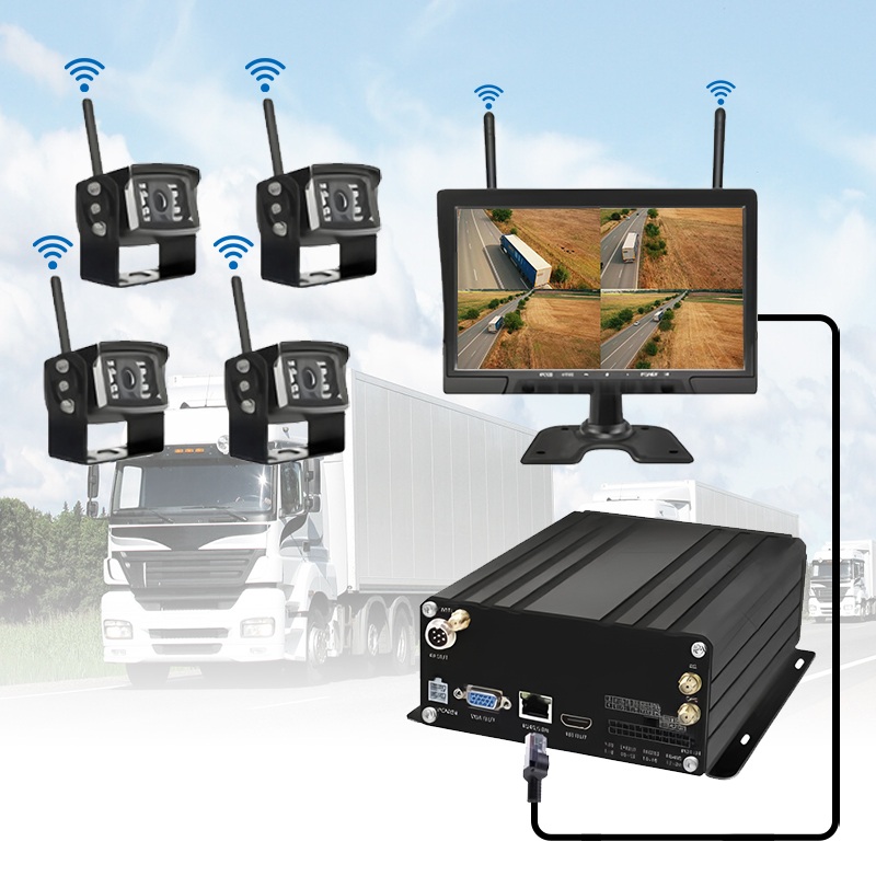 10,1-tolline 4CH juhtmevaba HDD mobiilne NVR-süsteem