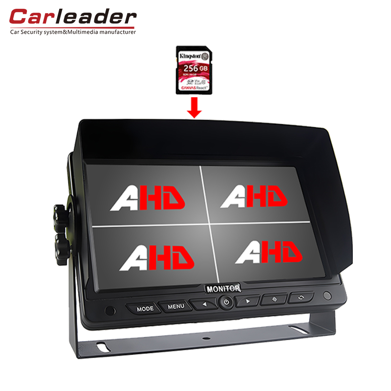 Carleader 7-tolline veoautosisene HD Quad Split monitor DVR-i salvestusfunktsiooniga Carleader 7-tolline veoautosisene HD Quad Split monitor DVR-i salvestusfunktsiooniga