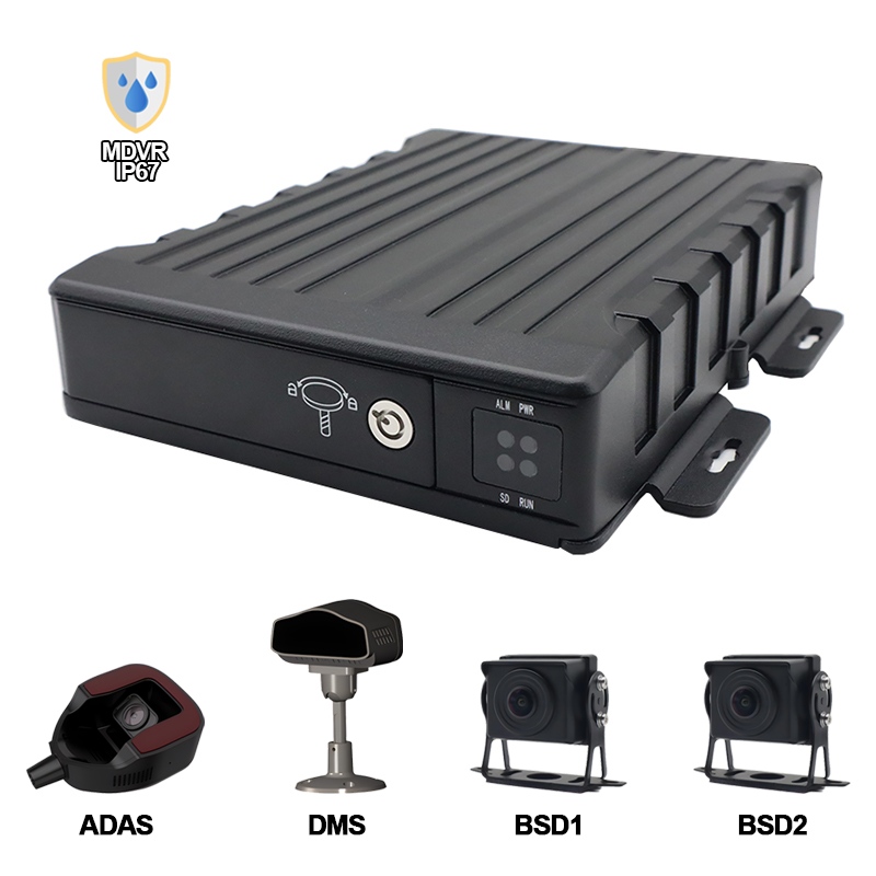4CH IP67 veekindel AI SD mobiilse DVR-i tugi ADAS+DMS+BSD