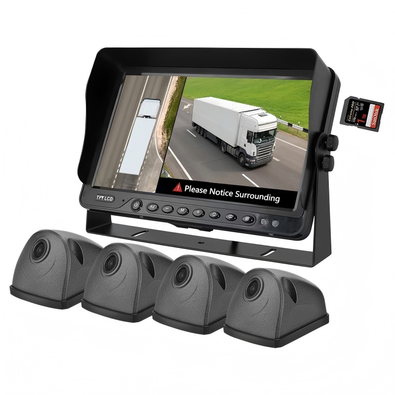 7-tolline 360 ​​AVM süsteem AI pimeala tuvastamise ja 1080P kaameratega
