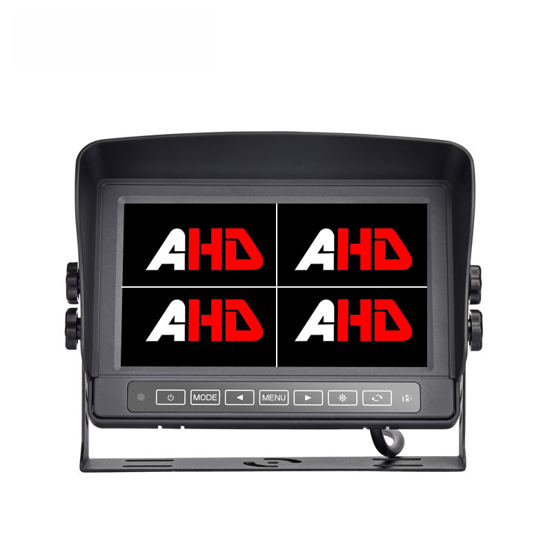7-tolline veekindel AHD Quad monitor metallist korpuse ja puutetundliku juhtnupuga