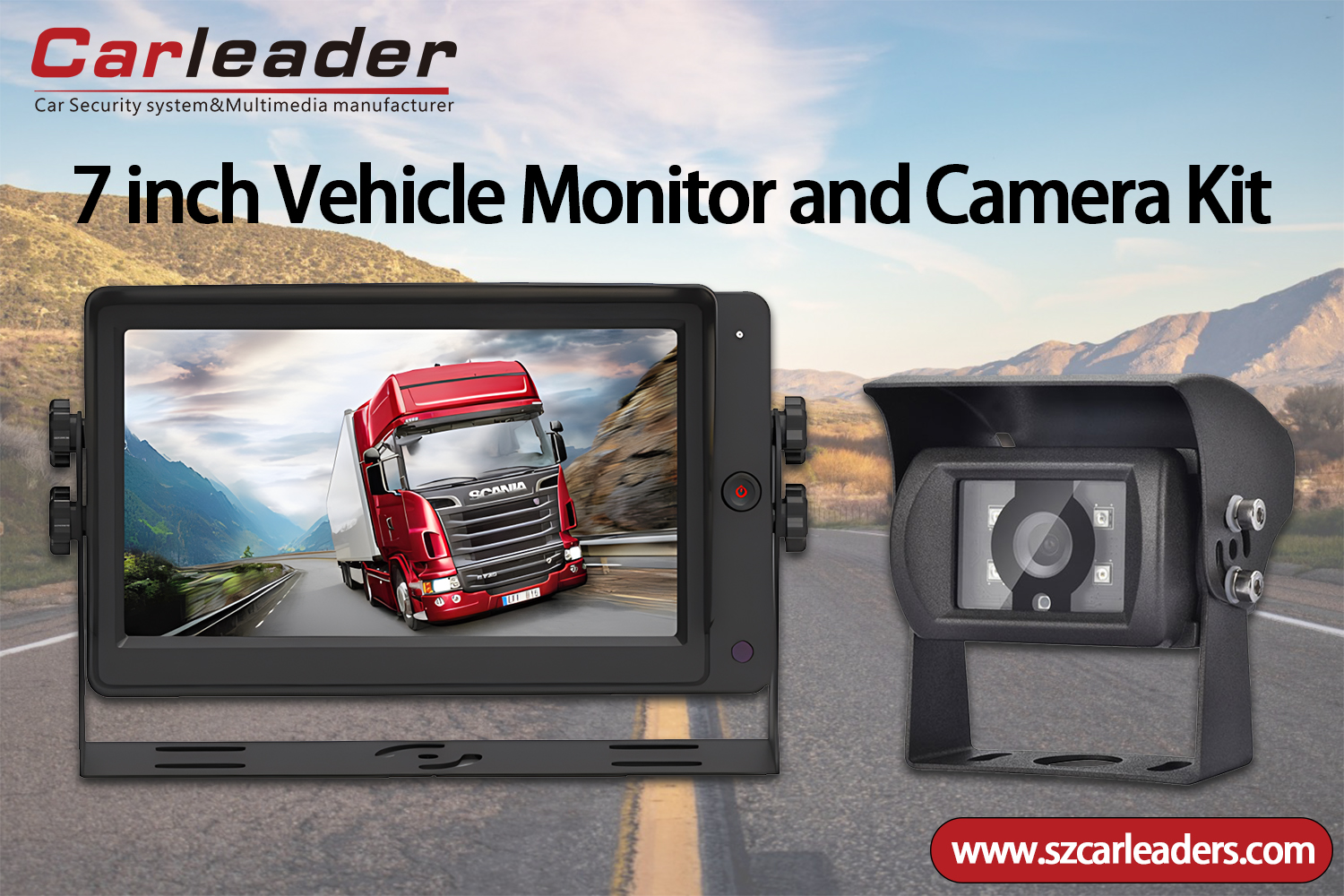 7 inch TFT LCD monitor with backup camera